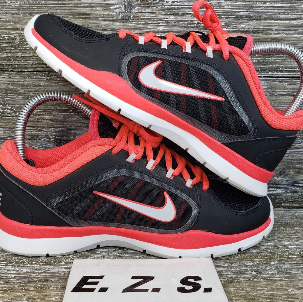 Nike Flex Trainer 4 Running Shoes 643083-002 Black Pink Women Size 6